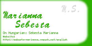 marianna sebesta business card